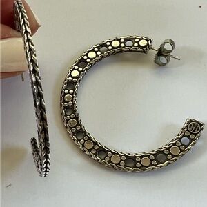 John Hardy Silver Dot Hoop Earrings